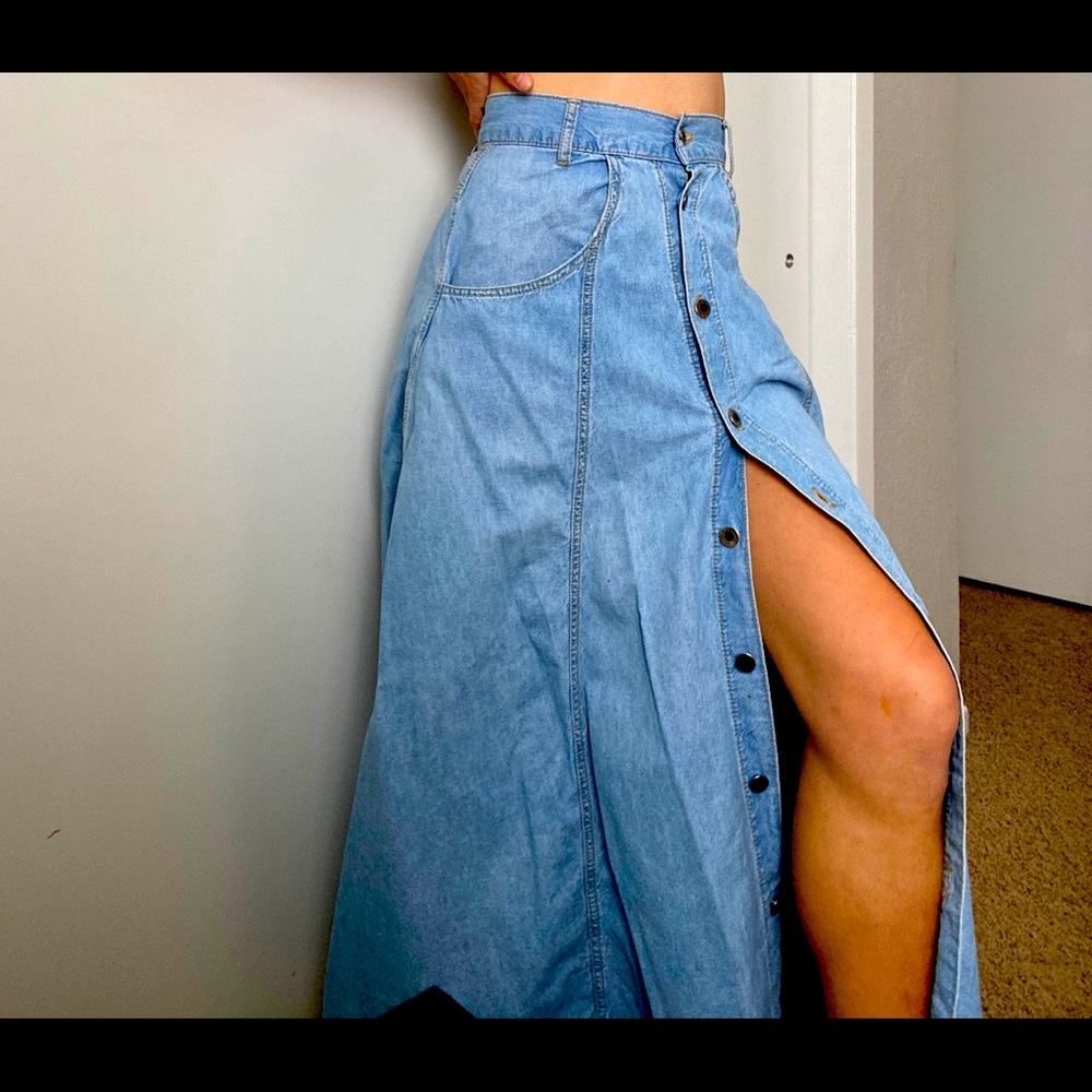 Switch Vintage Denim Button Front Skirt